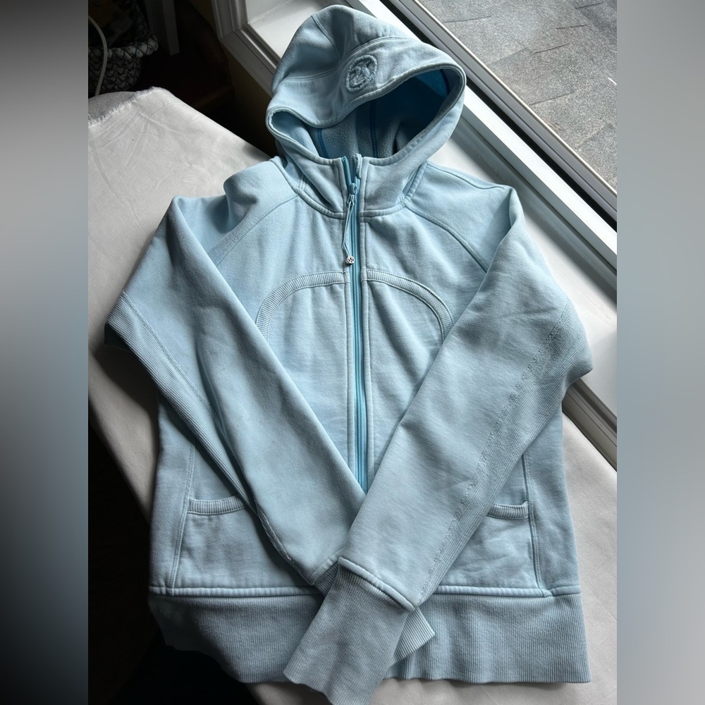 Lululemon 10 Light Blue Zip-Up Scuba Hoodie